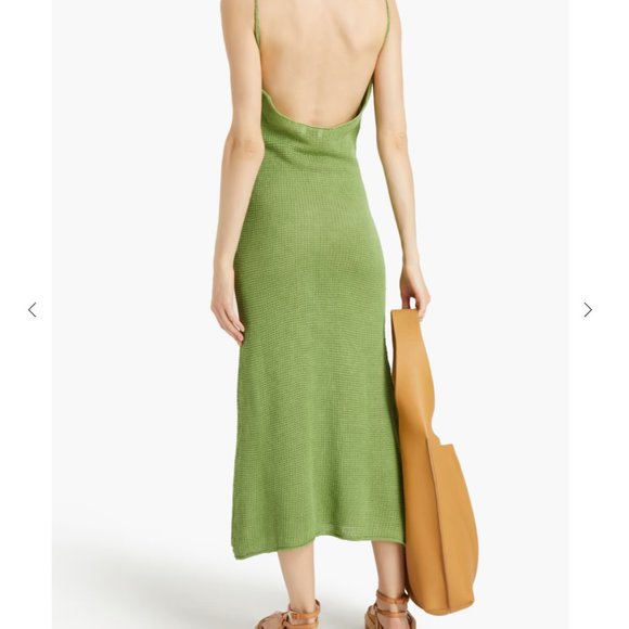 ONIA Open-back crochet-knit linen midi dress - Picture 2 of 7